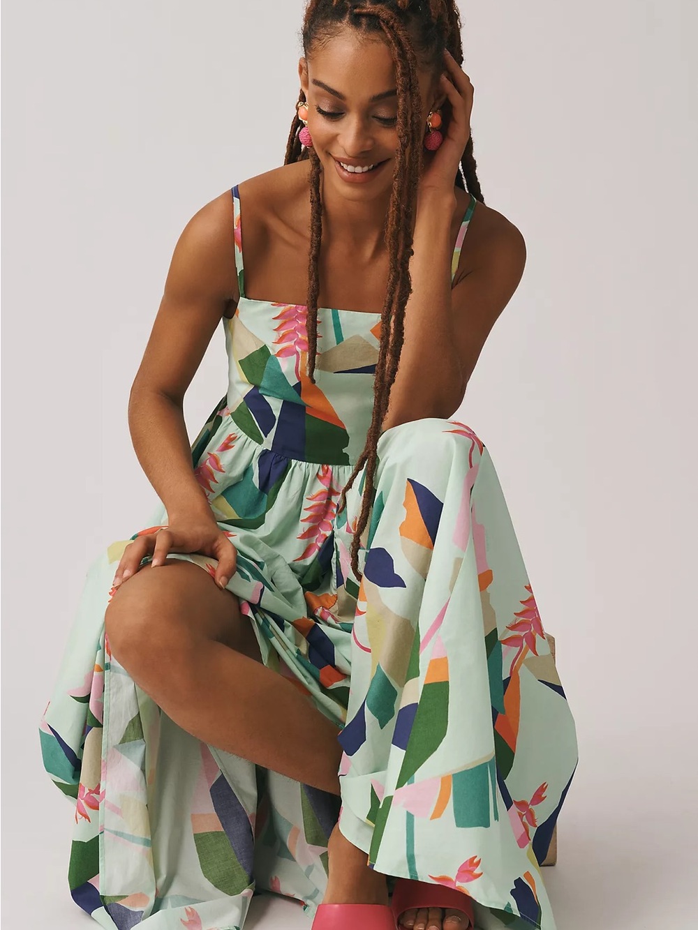 FARM Rio Multicolor Tropical Print Spaghetti-Strap Midi Dress - Picture 4 of 8